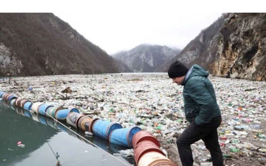 Visegrads Tourist Paradise Threatened by Massive Floating Waste Dump in Drina River