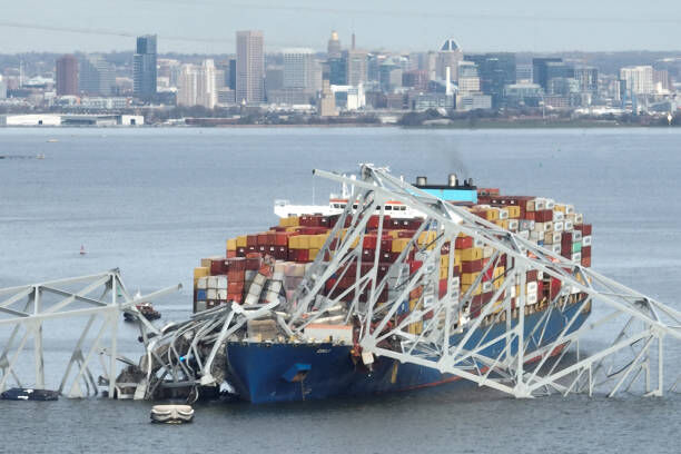 Key Bridge Section Demolished to Free Stranded Ship in Baltimore