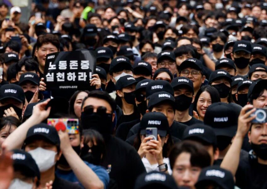 Samsung Electronics Union in South Korea Stages Inaugural Walkout