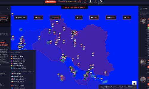 Iran Strike Map as it happens