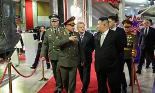North Korean Leader Kim Jong Un Holds Meeting with Russian Defense Minister to Solidify Alliances
