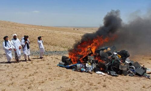 Talibans Bonfire of Music: Oppressive Policies in Afghanistan Spark Global Outrage Talibans Bonfire of Music: Oppressive Policies in Afghanistan Spark Global Outrage