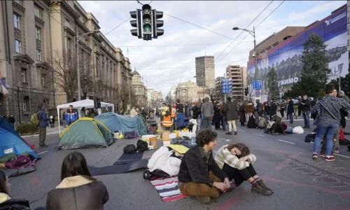 Student Protesters Blockade Belgrade Streets in Fight for Fair Elections Student Protesters Blockade Belgrade Streets in Fight for Fair Elections