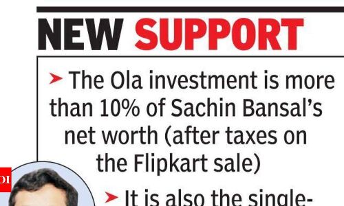 Sachin’s Rs 650 crore Ola ride biggest desi startup bet - Times of India
