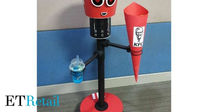 This KFC robot will carry chicken bucket, drink and walk around with you - ET Retail