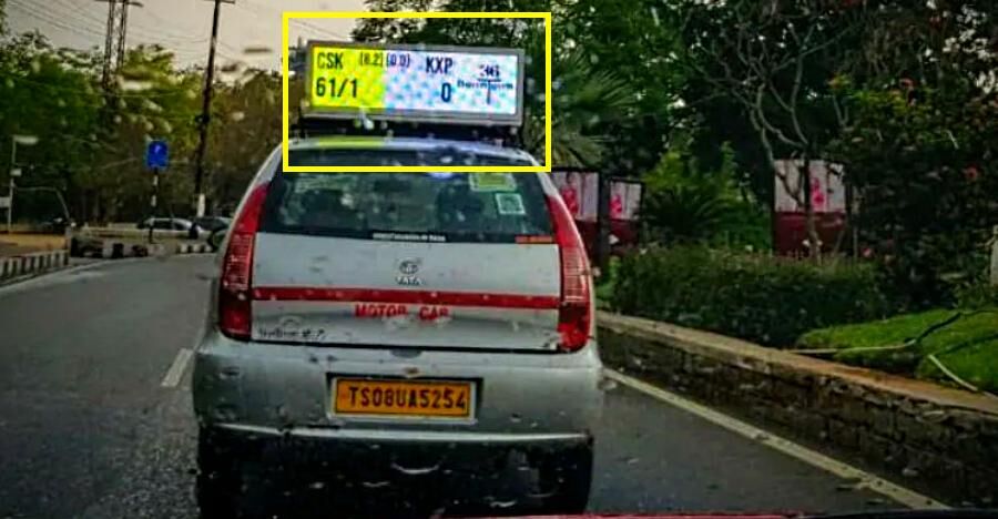 Tata Indica tax with live IPL score display is the coolest thing you will see today